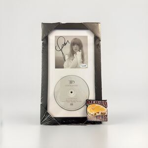 SIGNED Taylor Swift The Tortured Poets Department CD Autograph 7x12 in Frame COA